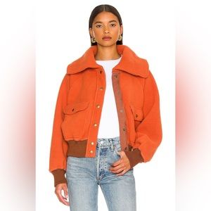 FREE PEOPLE Bomber Jacket, color: Warmstone Combo great condition worn once